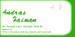 andras haiman business card