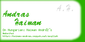 andras haiman business card